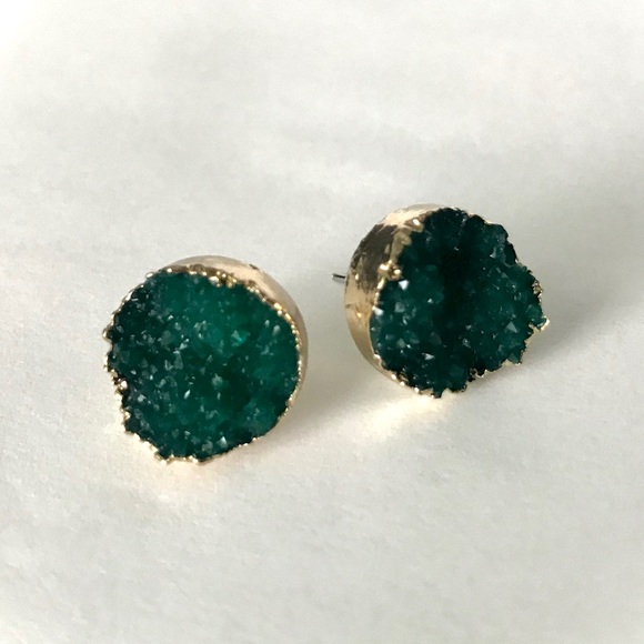 Indie Boho Druzy Blush Pink Crystal Quartz Earring - Picture 7 of 8